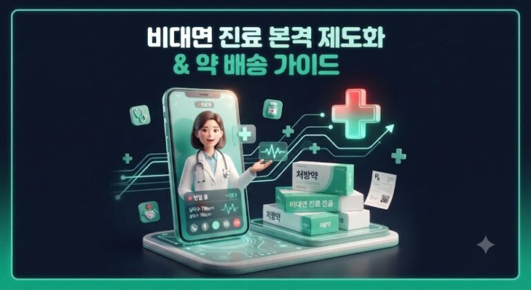비대면 진료 제도화 및 약 배송 확대 대상 안내 인포그래픽