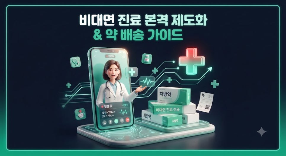 비대면 진료 본격 제도화! 약 배송 확대 대상과 달라지는 점 3가지 1 비대면 진료 제도화 및 약 배송 확대 대상 안내 인포그래픽