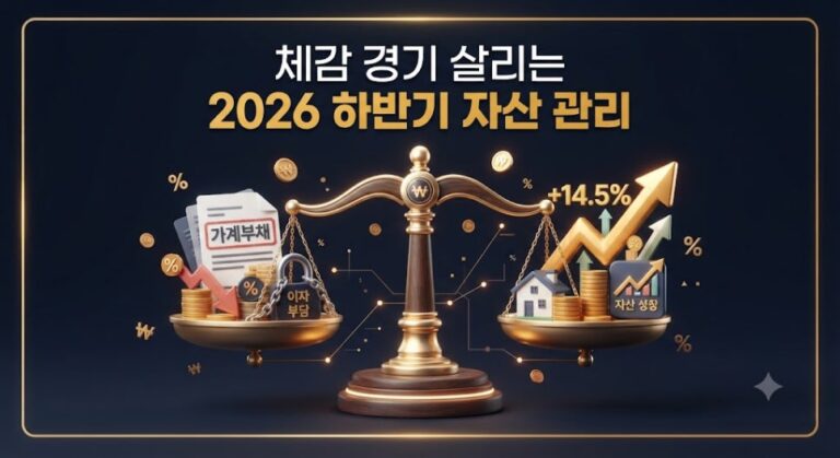 가계부채 대응 및 체감 경기 회복을 위한 2026 하반기 자산 관리 인포그래픽