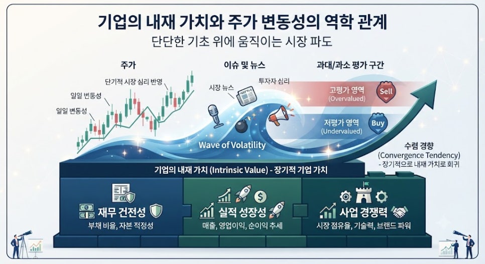 기업 가치 분석과 주가 변동성의 관계 구조도