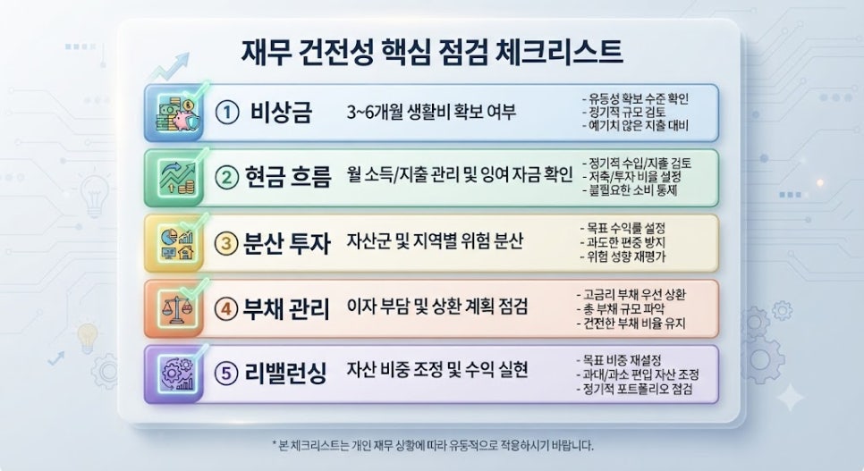 고수들이 말하는 2026 재테크 핵심: 고금리 시대 살아남는 자산배분 28 2026 자산배분 리밸런싱 및 리스크 관리 체크리스트 가이드 카드