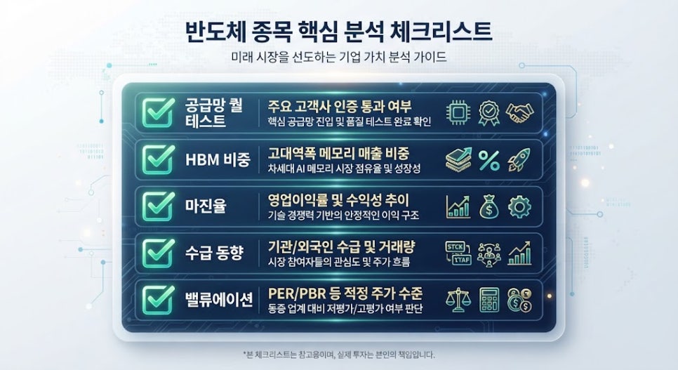 AI 반도체 후공정 종목 분석 및 포트폴리오 점검 체크리스트 가이드 카드