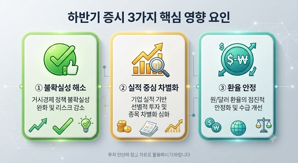 하반기 미국 증시 영향 분석 3가지 파이 차트 및 유동성 그래프
