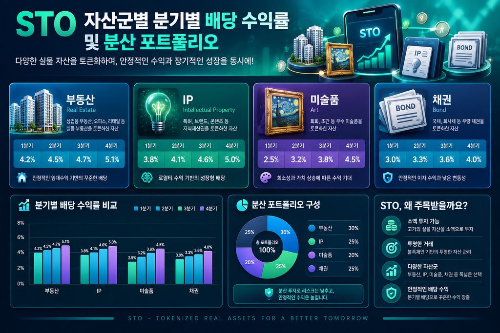 가상자산 제도권 편입과 STO(토큰증권) 시장 투자 가이드 3 STO 자산군별 기대 수익률 및 제도권 포트폴리오 대시보드