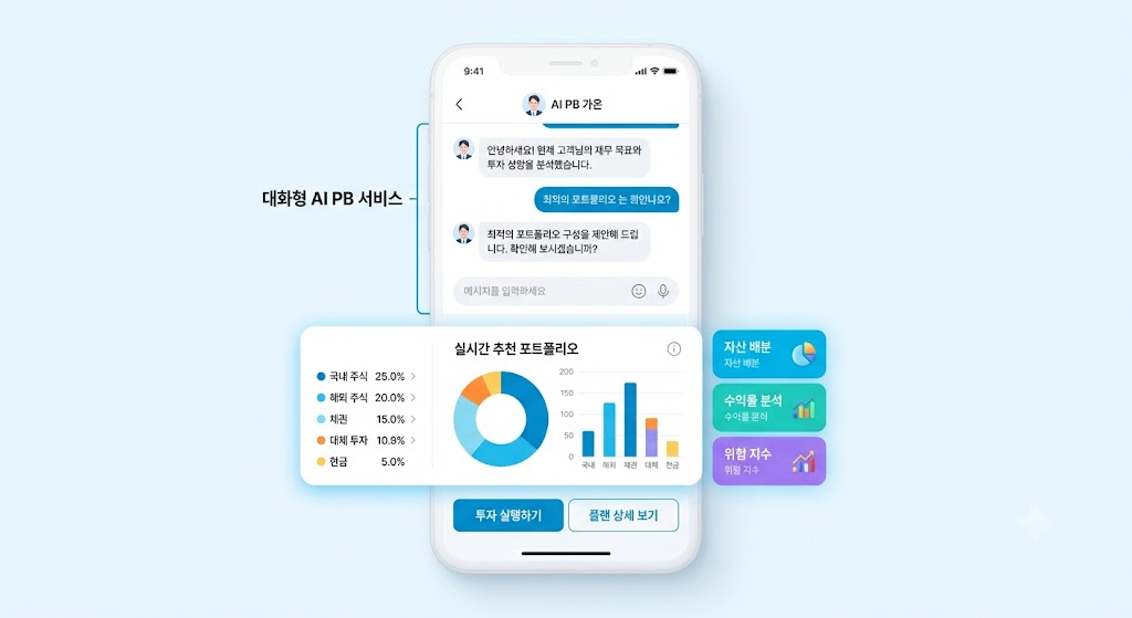 초개인화 금융 서비스와 AI 자산관리 트렌드 총정리 3 AI 자산관리 추천 포트폴리오 및 대화형 UI 모바일 대시보드