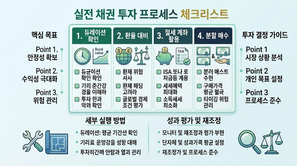 금리 인하 대비 채권 투자 4단계 실행 프로세스 체크리스트 카드
