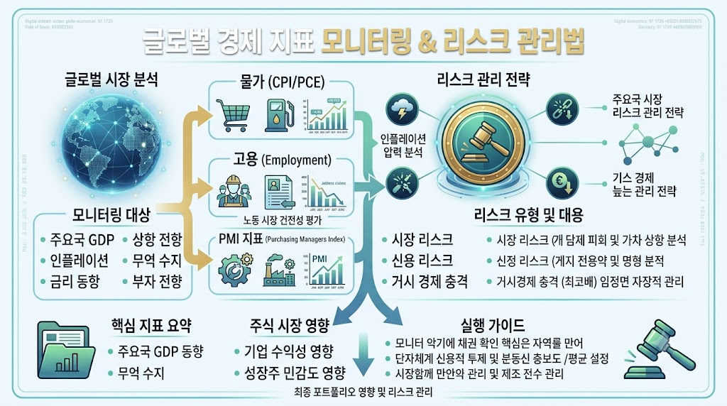 글로벌 경제 지표 모니터링 및 리스크 관리법 총정리 2 글로벌 경제 지표 발표 주기 및 시장 파급 효과 메커니즘 구조도