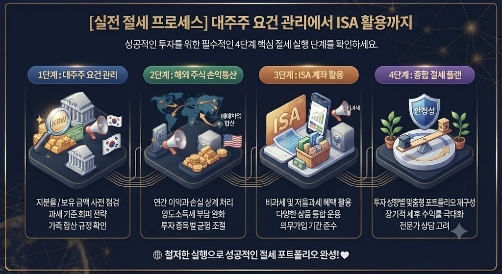 주식 양도소득세 절세 프로세스 및 체크리스트 카드