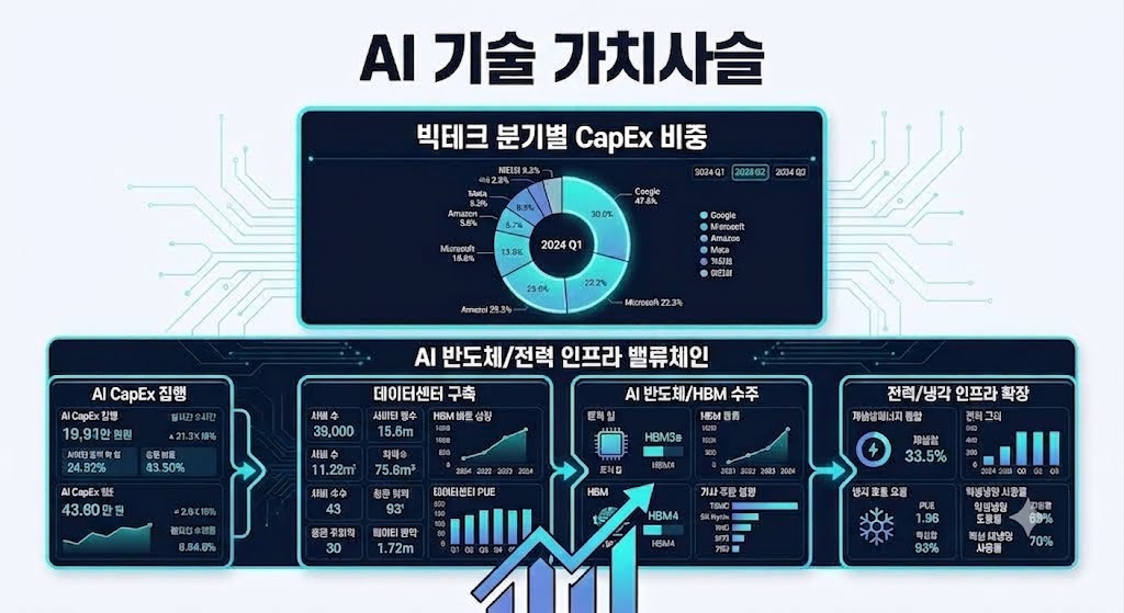 빅테크 실적 발표 분석 및 반도체·AI 산업 전망 3 빅테크 실적 발표 분석, 빅테크 실적 기반 AI 반도체 및 전력 대시보드
