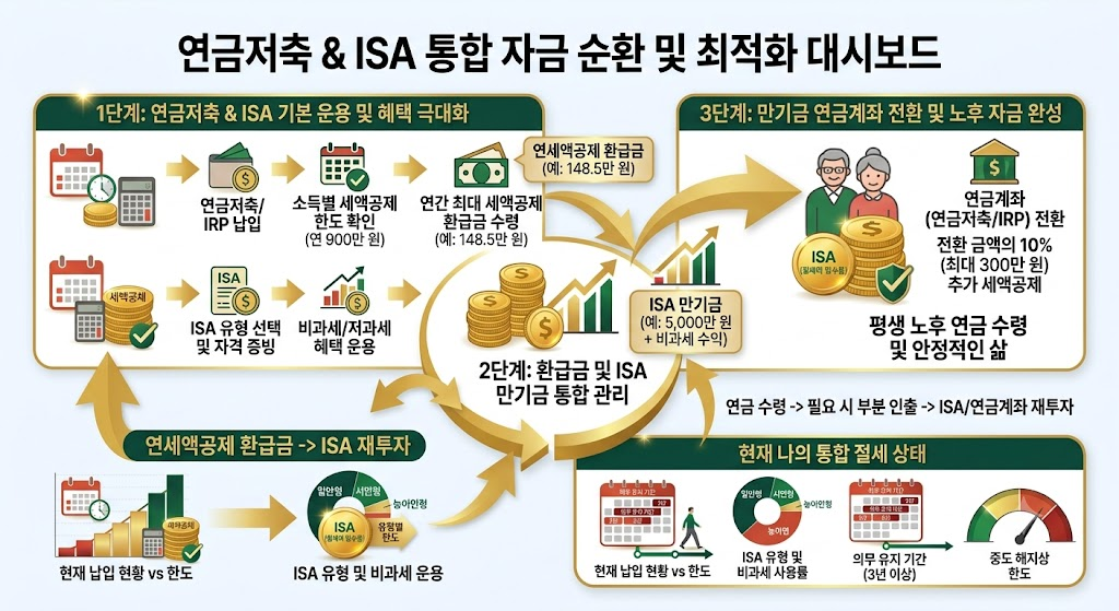 고물가 시대 실질 소득 방어를 위한 절세 금융상품(ISA·연금저축) 활용법 3 ISA 및 연금저축 연계 자금 순환 및 절세 대시보드