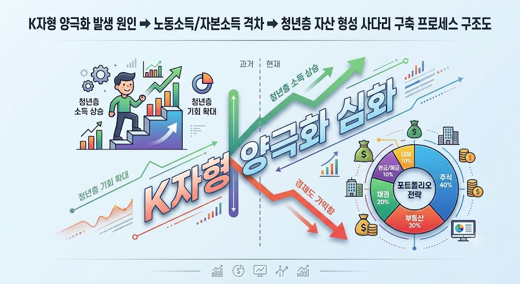 K자형 양극화 심화와 청년층 소득 대비 자산 배분 포트폴리오 전략 2 K자형 양극화 구조 및 청년층 자산 상향 이동 포트폴리오 메커니즘
