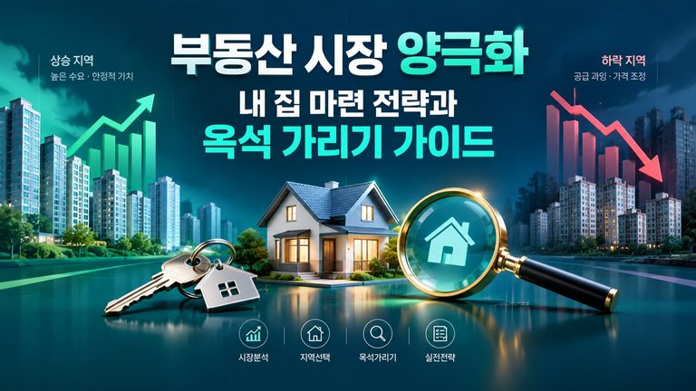 부동산 시장 양극화 내 집 마련 전략과 옥석 가리기 가이드 인포그래픽
