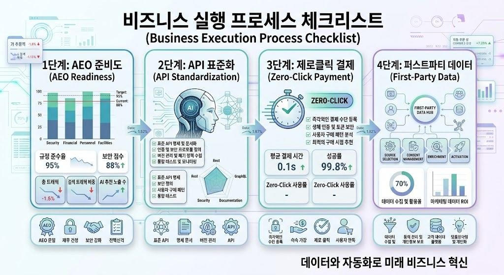 소비자 선택을 최소화하는 '제로클릭' 경제와 디지털 플랫폼 비즈니스 트렌드 4 제로클릭 경제 대응 4단계 비즈니스 전환 프로세스 체크리스트 카드