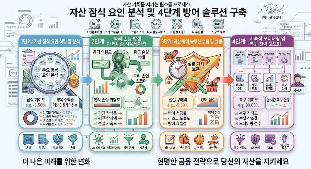 암살자들 열풍 속 주목해야 할 경제 이야기|내 돈을 갉아먹는 7가지 금융 암살자 2 7가지 금융 암살자의 자산 잠식 전이 경로 및 종합 방어 시스템 구조도