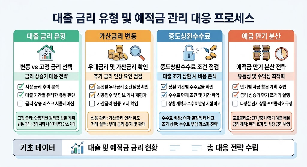 2026년 10월 기준금리 3% 동결, 연말 금리 어디까지 오를까? 4 연말 금리 변동 대응 4단계 실행 프로세스 체크리스트 카드